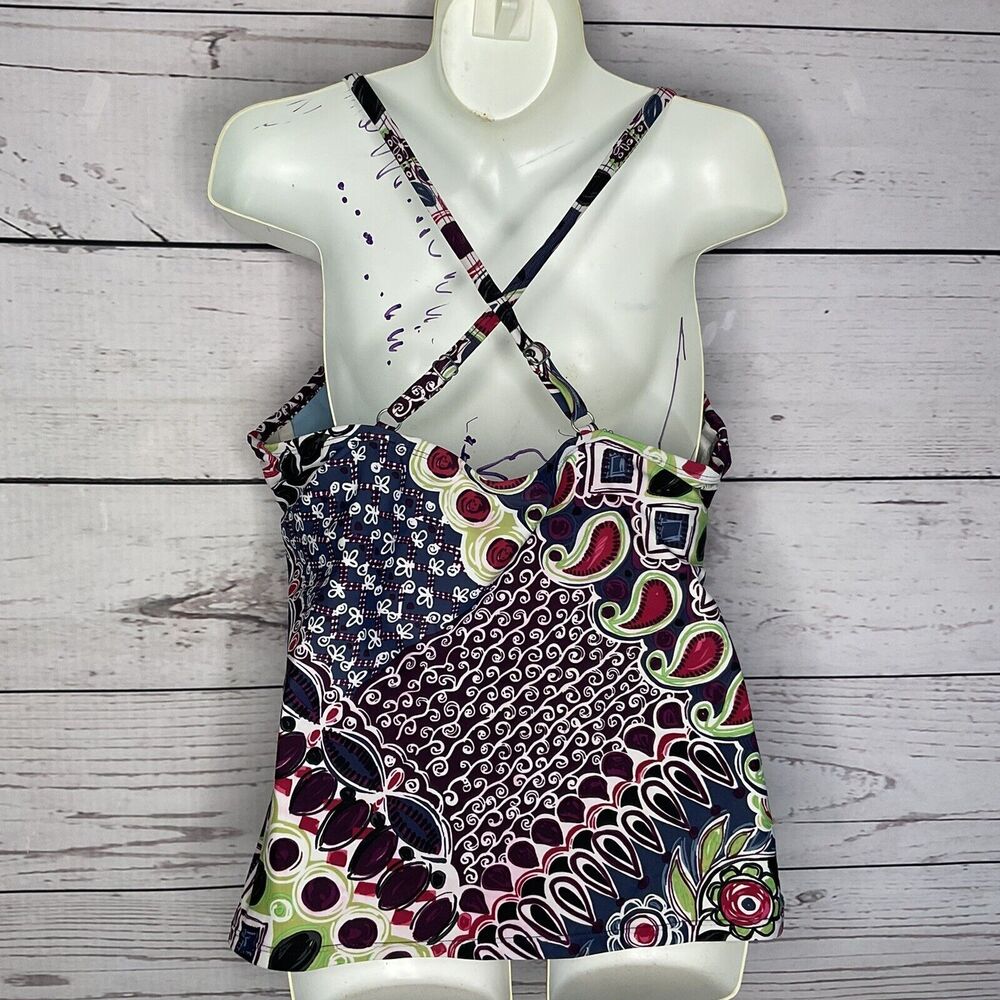 Athleta Swim Tank Top Tankini Multicolored Paisley‎ Underwired 2-36C/34D/32D Y2K - Picture 5 of 8